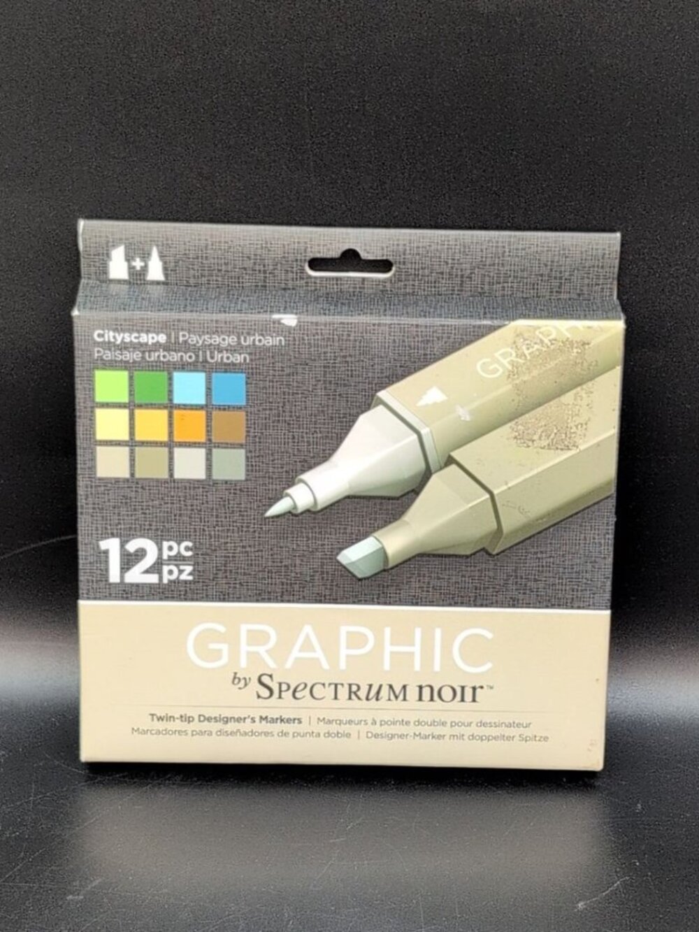 Spectrum Noir Graphic Dual Tip Brush Alcohol Markers Urban Cityscape 12 Pcs